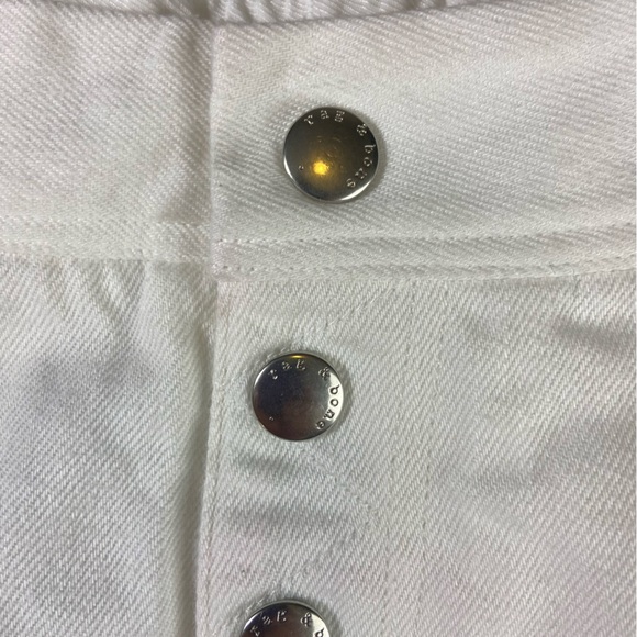 Rag & Bone Branson Snap Button Fly White High Rise Waist Jean Denim Shorts 8 M - Picture 8 of 12
